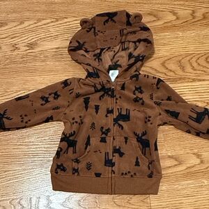 Carter's Brown Hoodie with Animal Print